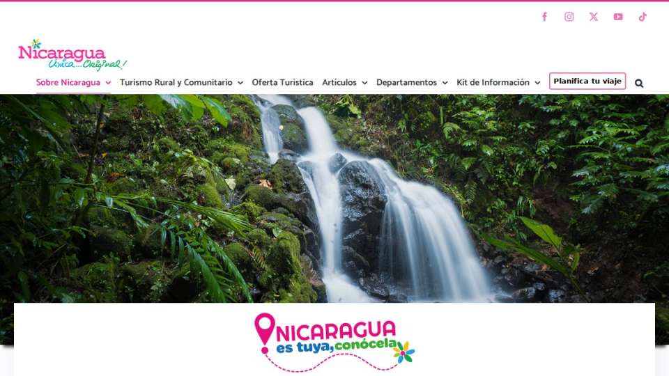 Screenshot of visitanicaragua.com interface