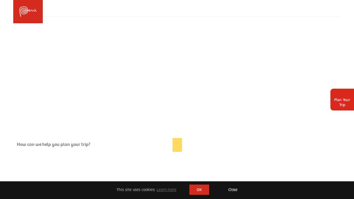 Screenshot of peru.travel interface